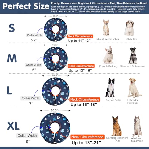 BEAUTYZOO Dog Cone Collar Alternative After Surgery,Pet Neck Donut E‑Collar - color: Black Suit, size: S(Neck:11"-13")