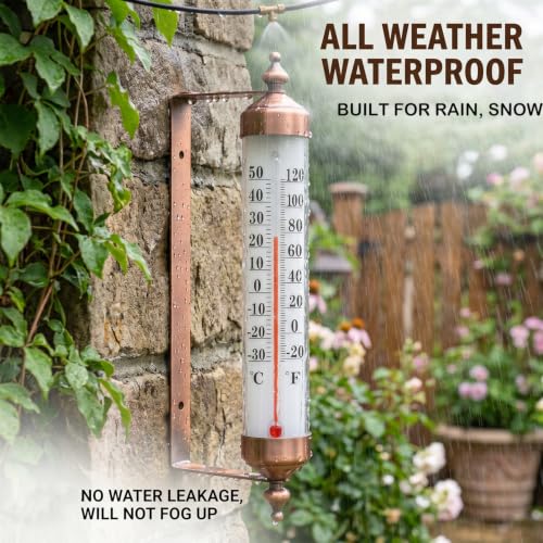Outdoor Thermometer Waterproof, 10-Inch Decorative Outdoor Thermometer