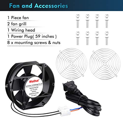 Wathai 172mm x 150mm AC Axial Fan 110V 120V Air Hockey Table Replacement | Dual Ball 6 Inch Exhaust High CFM Air Hockey Fan for Server DIY Cooling Ventilation Exhaust Projects 238 CFM - style: 172x150x51mm