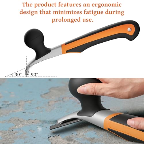 Professional 2-1/2" Tungsten Carbide Scraper - Extra Long Double-Sided Blade for Removing Paint, Epoxy, Rust, Adhesive & Carpet Glue - Heavy Duty Ergonomic Scraper Tool