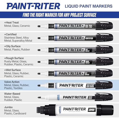 Markal 97051 Paint-Riter+ Valve Action Marker, Versatile Surface Compatibility, Bold Mark Size 1.8", Fluorescent Green 12-Pack - color: Fluorescent Green