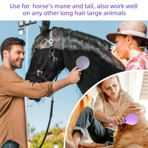 Equine Mane & Tail Combs Horse Brush Shedding Brush Grooming Tool for Horse (Gray) - color: Gray