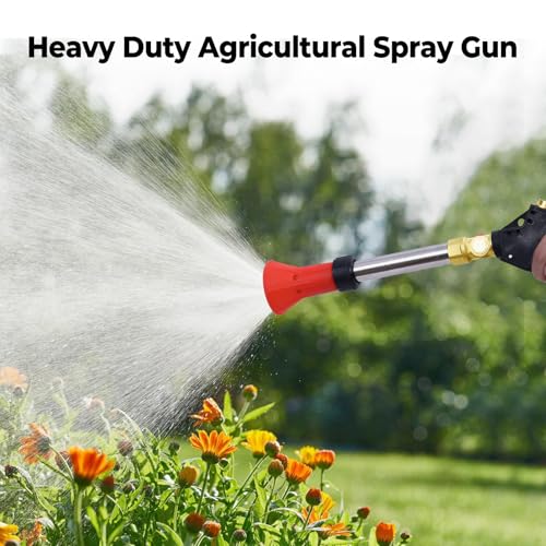 Heavy Duty Adjustable Spray Gun, 3/8"Brass Hose Barb, Agricultural Spray Gun-Up to 5.5GPM, 400 PSI