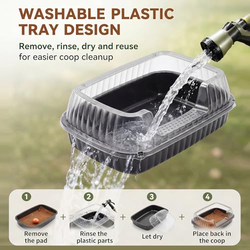 Gisafai 6 Sets Washable Plastic Chicken Nesting Box Set for Laying Eggs, 6 Pcs Plastic Nest Boxes with Coconut Fiber Pads and Wooden Fake Eggs, Portable Egg Laying Collection for Backyard Coops