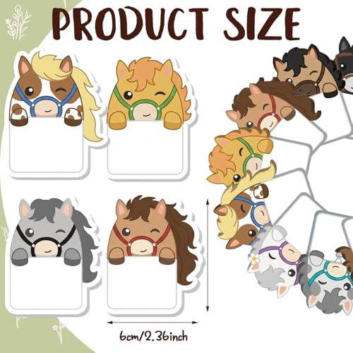 Yinder 24 Pads Horse Sticky Notes Cartoon Memo for Party School | Kawaii 12 Colors Design, Self-stick Post Notepads with To-do Lists Space, Party Favors for Veterinary Valentines, Bulk Tabs - style: Horse