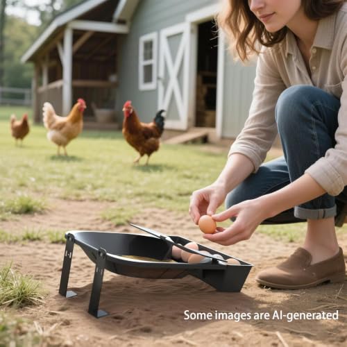 Roll Away Nesting Box for Chicken Coop with 3 Coconut Fiber Nesting Pads,Hen House Accessories,Black (1Pack) IVAHOU 鸡舍用可移动产蛋箱，带 3 个椰纤维产蛋垫，鸡舍配件，黑色（1 件装）