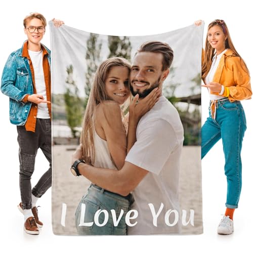 inkArts Custom Blankets with Photo, Personalized Blanket Using My Own Photo, Customized Blankets with Picture, Personalized Gifts for Women Men Baby Child - color: 1 Photos