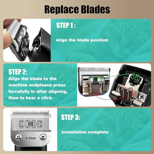 Replacement Ceramic Blade,Compatible with Oster 76,Andis AGC,Wahl KM10 | 0.3mm(1/100") Cutting Length,size OOOO - color: Size 0000