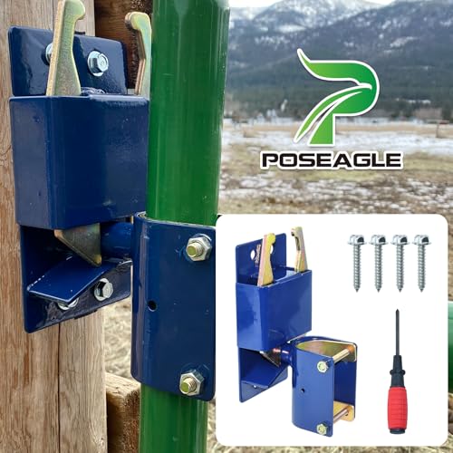 [Upgraded] Blue S16100100 Two Way Lockable Gate Latch | Include Hardware and Assembly Tool Kit for Farm Gate Latch, Metal Gates with 1-5/8" to 2" Diameter Round Tubes - size: 1xGate Latch for 1-5/8" to 2" Tubes