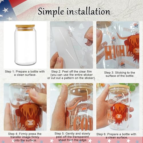 Rngmsi UV DTF Cup Wrap - 30 Pcs 4th of July American UV DTF Stickers for 16 OZ, Flag Eagle Waterproof UVDTF Transfer Decals for Cups Glasses Mug DIY Crafts - style: American