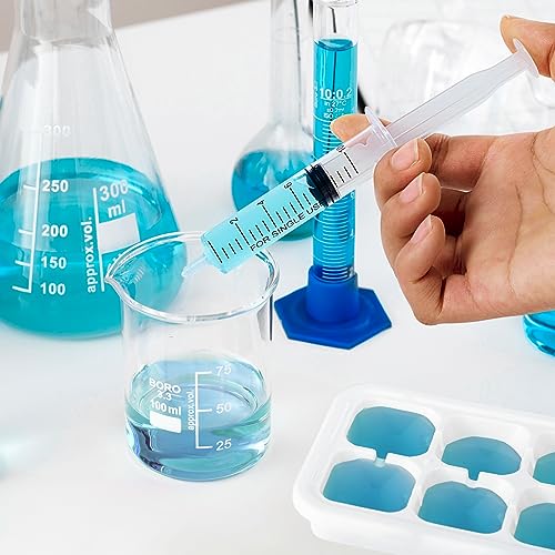 JOLLY PARTY 30 Pack 10ml Plastic Syringes, Small Syringe with Tip Cap | Oral Syringe for Scientific Labs, Feeding Pets, Measurement, Refilling, Mini 10ml Measuring Tools for Liquid, Needleless - style: 10ml