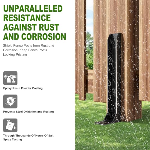 Fence Post Repair Kit，(One-Piece 33.7",8 pcs) | Heavy Duty Steel Fence Post Anchor Ground Spike ，Quick Fix Broken/Leaning Wood Posts with，and Fixed Fence Posts - size: One-Piece (33.7")