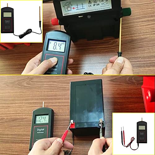 Andmon Electric Fence Tester Battery Testing Digital Electric Fence Voltage Tester Testing Range 250 to19900V LCD Voltage Detector Gardening Tools