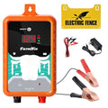 12KV DC AC Powered Electric Fence Charger, 15 Miles 4 Joules, LED | LED Indicator Light, High Power Pulse Energy, Waterproof, for Livestock,Farm Animals, Pets, Poultry, Ranches and Gardens - color: Orange