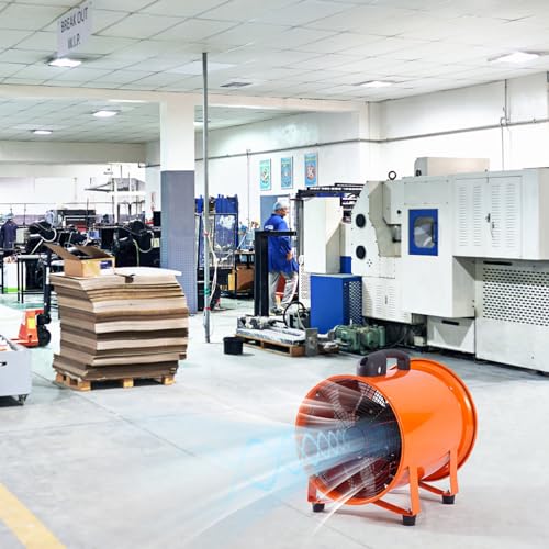 IDEALHOUSE 12 Inch Utility Blower Exhaust Fan with 16.4 ft Duct Hose, 3500 CFM High Velocity Air Mover, Heavy Duty Ventilation Fan for Workshop Garage, 3500 RPM Low Noise, Portable - size: 12 Inch Fan+16.4 FT Ducting