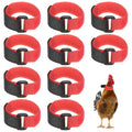 M METERXITY 10-Pack Rooster Collars, 8.07" x 0.79" Adjustable Soft Polyester Anti-Noise Neck Belt for Chickens and Poultry Birds, Noise Control Collar [Red] - color: Red