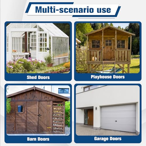 4½" Shed Door Latch, Barn Door Latch, T-Handle Lock Kit with 2Keys, Stem Storage Barn Shed DoorHardware Lock Set for Playhouses, Storage Barn, Chicken Coops, Camper, Carbon Steel