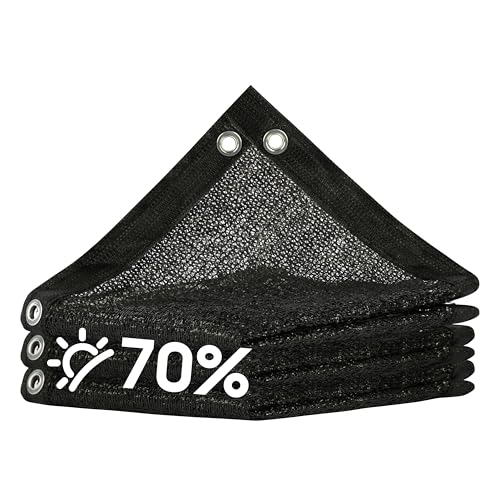 Amgo 70% Shade Fabric 20FT x 30FT Black Sun Shade Mesh, Black Sun Shade Netting with HDPE Material and Heavy Duty Grommets Shade for Greenhouse, Garden, Patio Plants, Pergola (We Make Custom Size) - color: Black, size: 2 0' x 3 0'