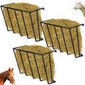 Zonon 3 Pcs Wall Mount Hay Rack for Goats Sheep Horses 22 Gallon Detachable Heavy Duty Hay Feeder 23.62 x 22.76 x 11.81 Inch Metal Livestock Hanging Feeder for Indoor Outdoor Farm