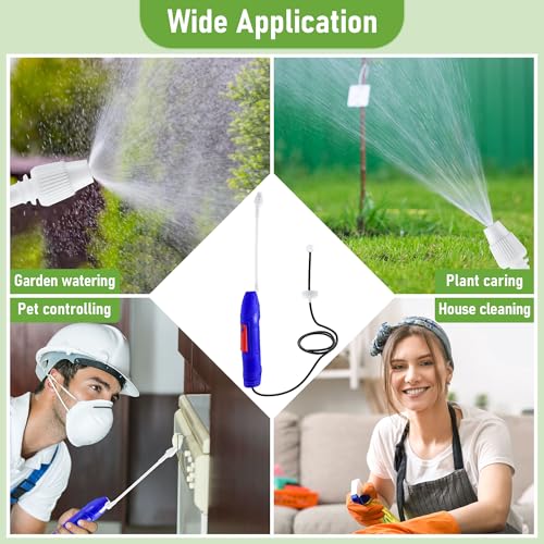 Qualirey Battery Powered Sprayer Wand, 38mm Cap for 1 Gallon Jugs | Electric Spray Nozzle with Hose and Holster, for Weed Killer, Pest Control and Garden Treatments
