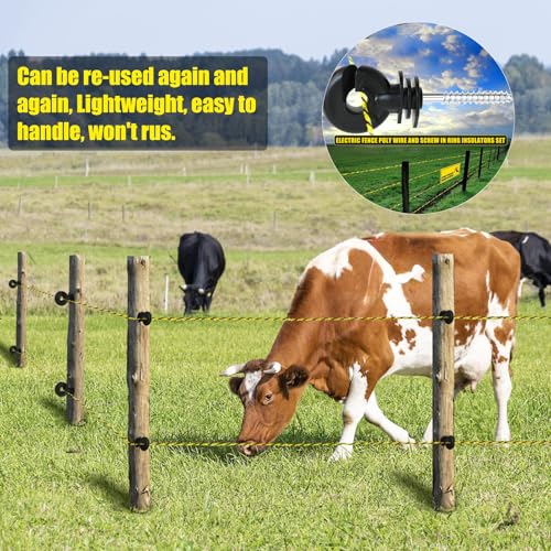 Upgrade Electric Fence Polywire 660FT,200 Meters, 6 Stainless Steel Strands for Reliable Conductivity, Portable Electric Fencing, UV Resistant, Rust Resistant, Highly Conductive, Easy to Install - size: 660 Feet
