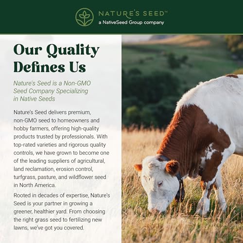 Nature’s Seed Southern Dairy Cow and Cattle Forage Mix, Pasture Grass Seed Blend, Protein-Rich, Warm Season, 10 lbs