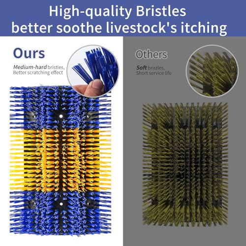 Livestock Scratching Brush, Upgraded Large Cattle Scratcher with 6 Screws, Horse Brushes for Grooming, Relieve Itching on the Back of Livestock, Cattle Supplies for Horse, Goat, Cow, Pig (XL Brush) - size: 1-PACK