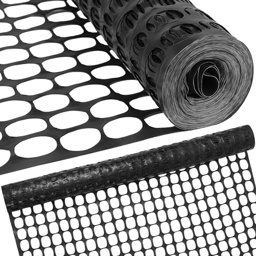 Fencing, Temporary Fence, Snow Fence, Chicken, 10.55 lb/roll, 4x100' Feet | Houseables Black Plastic Fencing, Deer Netting, Plastic Mesh Roll, Safety Netting, Construction, Yard, Garden, Dogs, Backyard - color: Black