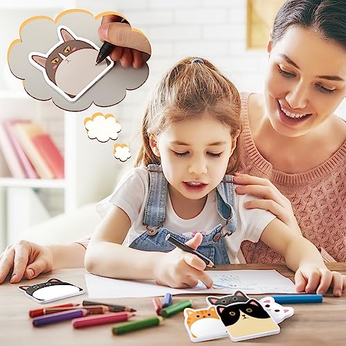 Yinder 24 Pads Cute Cat Sticky Notes Kawaii Animal Sticky Notes Pads Bulk | Fun Cartoon Memo Pad Self Adhesive Tab Back to School Gift for Teacher Student Classroom Veterinary Cat Office Supplies - style: Cats