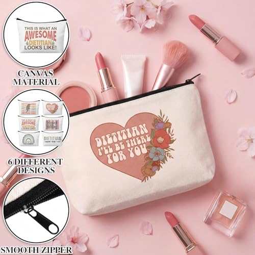 Kacctyen 12 Pcs Dietitian Gift for Women Nutritionist Makeup Bag Registered Dietitian Cosmetic Bag for Registered Dietitians Thank You Gift - style: Nutritionist
