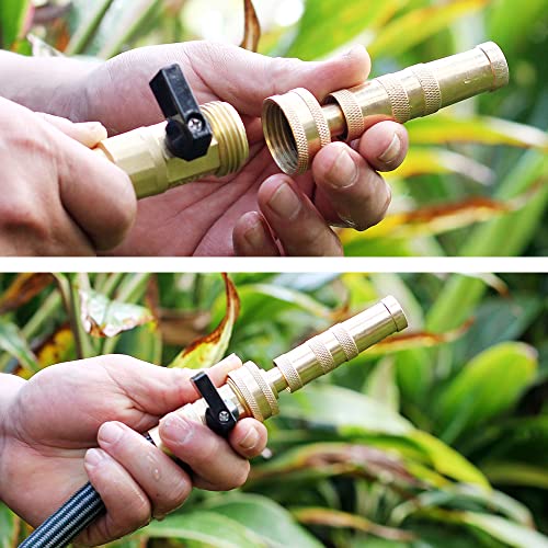 Brass Hose Nozzles, Heavy-Duty Brass Adjustable Twist Hose Nozzle, 2 Pack - color: Nozzles AA
