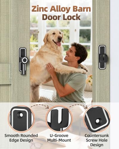 90/180 Degree Heavy Duty Barn Door Lock, Glow Black, 1 Pack | Thickened Zinc Alloy, Anti-Corrosion Coating, 3mm Spacer, Left Or Right Installation, For Sliding Doors, Shed And Bathroom - color: Luminous Black-1PC