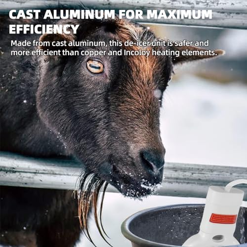 500W Trough Heater & Stock Tank De-Icer - Made from Aluminum with Teflon Coating for Better Corrosion Resistance