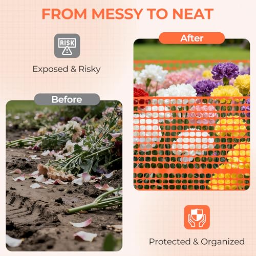 Ohuhu 4'×100'/15 LB Ultra Thick Plastic Mesh Safety Fence, Orange | Reusable HDPE Construction Barrier Netting, Heavy Duty Temporary Netting for Snow Fence Pool Animal Barrier for Poultry Deer - color: Orange, size: 4' x 100' (15 lb/roll)