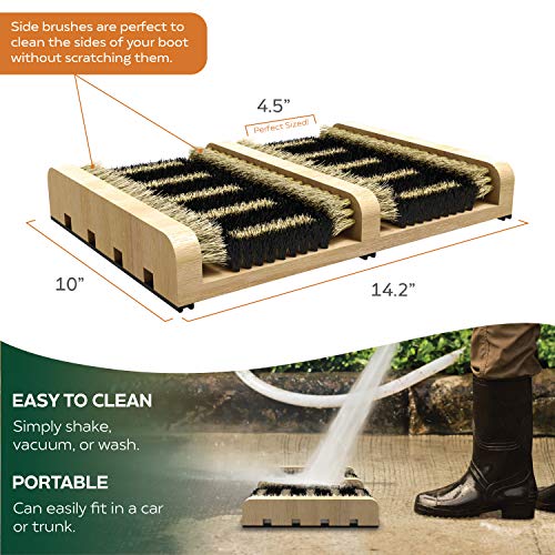 SCRUBIT Boot Scrubber Shoe Brush – Outdoor Boot Brush for Snow & Ice, All Weather Shoes & Boots Cleaner, Removes Snow, Sand and Mud – 14.2 x 10 in. Boot Scraper Door Mat