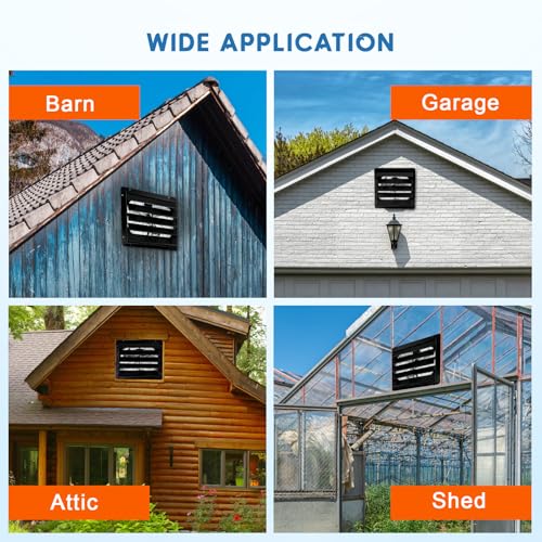 Garvee 20 In Shutter Exhaust Fan, Wall Mounted Shutter Exhaust Fan Aluminum, 3500 CFM High Speed Louvered Vent Fan with Automatic Shutter for Garage, Attic, Workshop, Greenhouse - size: 20 In