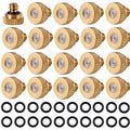 20 Pack Brass Misting Nozzles 10/24 UNC 0.020" (0.5mm) Orifice | Fine Mist Atomizing Nozzles with 20Pcs O-Rings For Patio Outdoor Cooling System, Greenhouse & Dust Control - size: 20pc-Misting Nozzle With O Ring