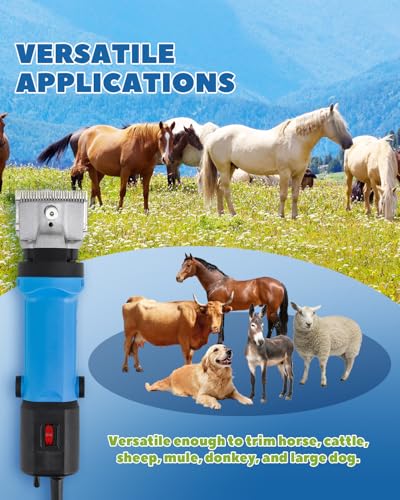Horse Clippers 690W 28000RPM, with 6 Speed Adjustable | Heavy Duty Horse Grooming Kit, Professional Livestock Clippers for Shaving Horse Pony Cattle Goat Large Dogs and Others