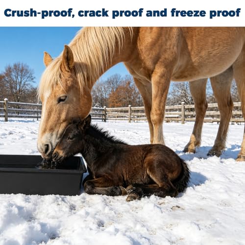 6Pcs Long Livestock Feeding Trough, 12 Gallon/48 Quart Large Capacity Heavy Duty Horse Feeder Water Trough for Horse Sheep Goat Pig Farm Livestock Poultry