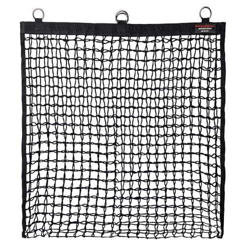 Schneiders Easy-Open Knotless 1.25" Slow Feed Hay Net for Horses | Top Rim Stays Open Filling | Gentle Poly Netting | Holds 2 to 4 Flakes of Hay - size: 3 to 4 Flakes