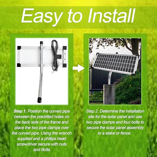 Solar Panel Kit FM123 Compatible with Mighty Mule Automatic Gate Openers | Compatible with FM200, FM350, FM500, FM502, MM360, MM260, MM262, MM560, MM562, EZGO-SOLAR, DIAMOND Series，10 Watt