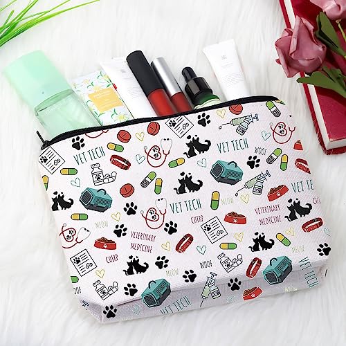 GJTIM Veterinary Technician Gift Vet Receptionist Gift Vet Assistant Gift Vet Medicine Graduation Gift Zipper Pouch Makeup Bag (Vet Tech Pattern Bag) - color: Vet Tech Pattern Bag