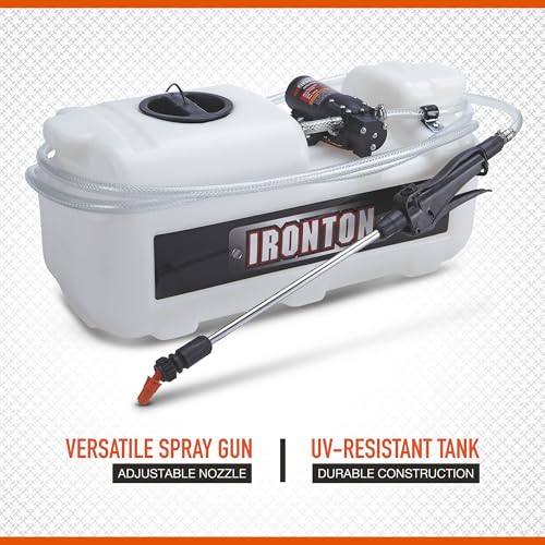 Ironton 12-V ATV Spot Sprayer, 5-Gal. Capacity, 1 GPM Flow Rate | UV-resistant polymer tank, Lawn/garden/agricultural spraying, Targeted spot application, Durable outdoor construction - size: 5 Gallon