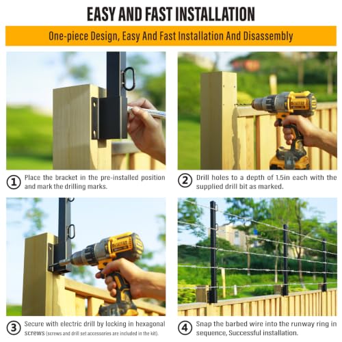 Fence Post Extender, 31" Fence Barbed Wire Extend Arm，for Outdoor Fences to Increase Height, Protect Privacy and Pets Jumping Off (8, 31in) - size: 31in