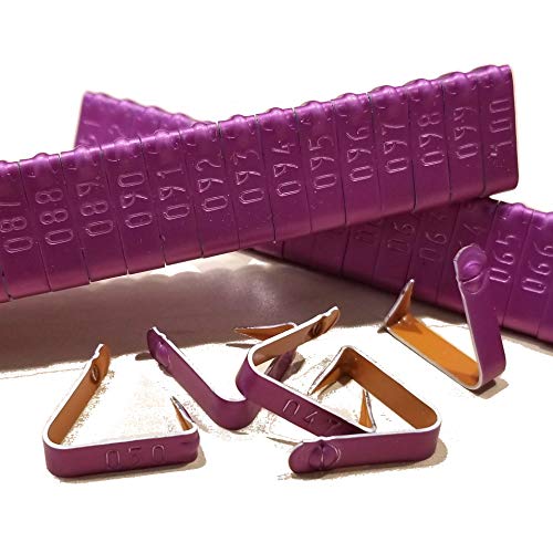 Jiffy Wing Bands Numbered - NOT Stamped Aluminum Chicken Pheasant Poultry Duck Wing Identification Tags (100, Purple) - color: Purple
