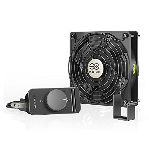 AC Infinity AXIAL S1238, 120mm Muffin Fan with Speed Controller | UL-Certified for Doorway, Room to Room, Wood Stove, Fireplace, Circulation Projects - size: Single 120 x 120 x 25 mm, Speed Controller