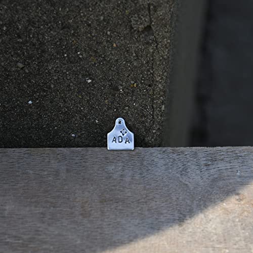 ABBECIAO 50Pcs 1/2"×5/8“ Tiny Cow Tags Aluminum Stamping Blanks Cattle Ear Tags 0.06" Thick