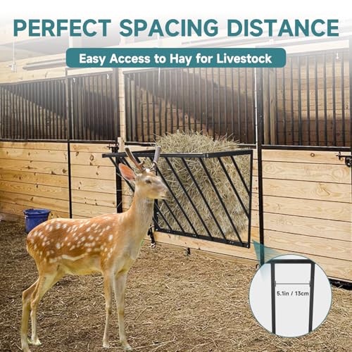 Hay Feeder Blanket Holder Carbon Steel Hay Rack Wall Mounted Hay Feeder for Horses Goats Farm Indoor and Outdoor Usee(2PCS) - size: 2PCS