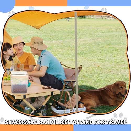 Teenyyou 2 Pack Airtight Dog Food Storage Container, Up to 10 Lbs, Pet Cat Food Container Clear Storage Bin with Measuring and 2 Scoops for Dog Cat Bird and Other Pet