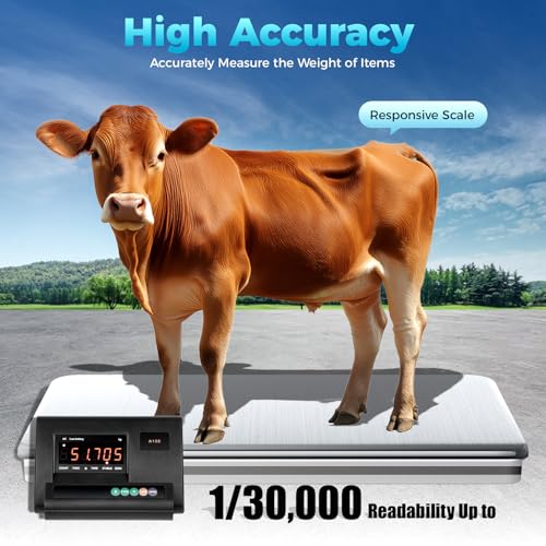 High Precision Livestock Scale Kit 5000Lbs Load | Waterproof Floor Scale, Load Weighing Indicator, Animal Scale Kit, Platform Scale Kit, For Cattle Sheep Pig Goats